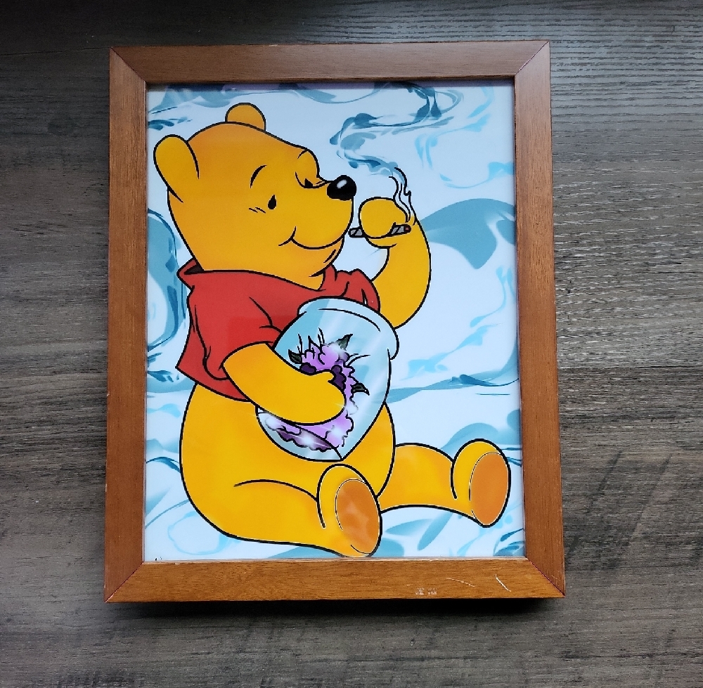 Winnie the Pooh Framed Art Holding A Jar Of That Good Good